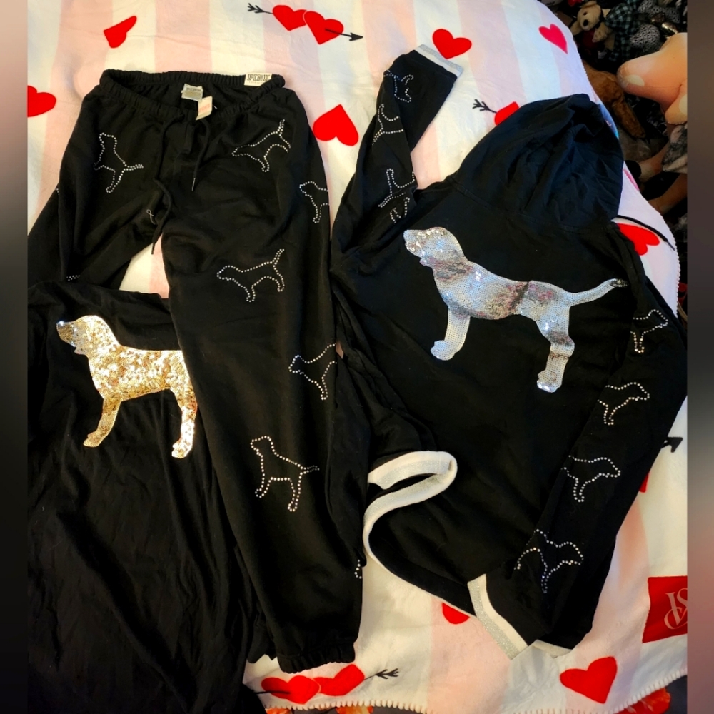 READ AD Victorias Secret PINK bling dog outfit M